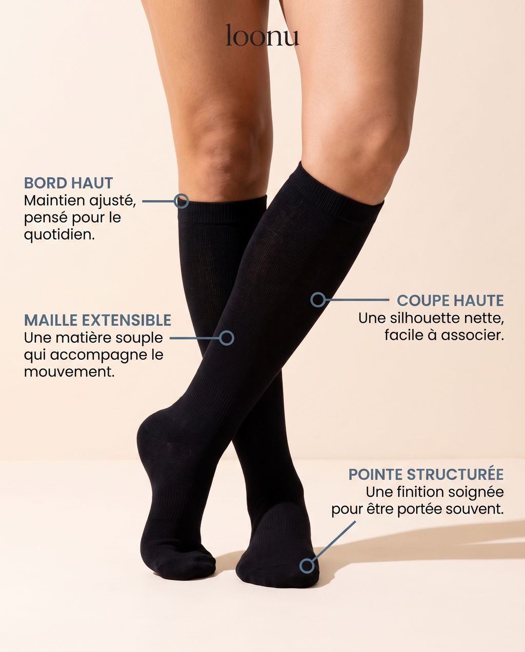 Chaussettes Hautes à maintien gradué LOONU